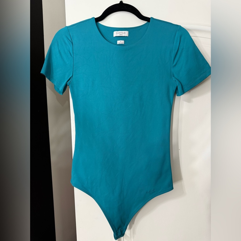 Aritzia Teal Short Sleeve Bodysuit